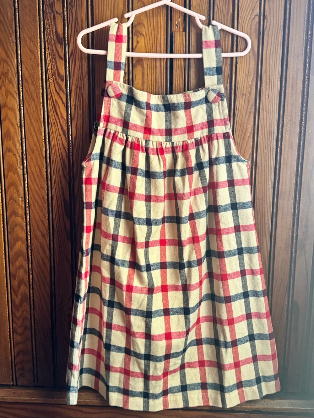 Hannah Kate Red White and Blue Jumper Dress 100% Cotton Size 8 Soft Flannel